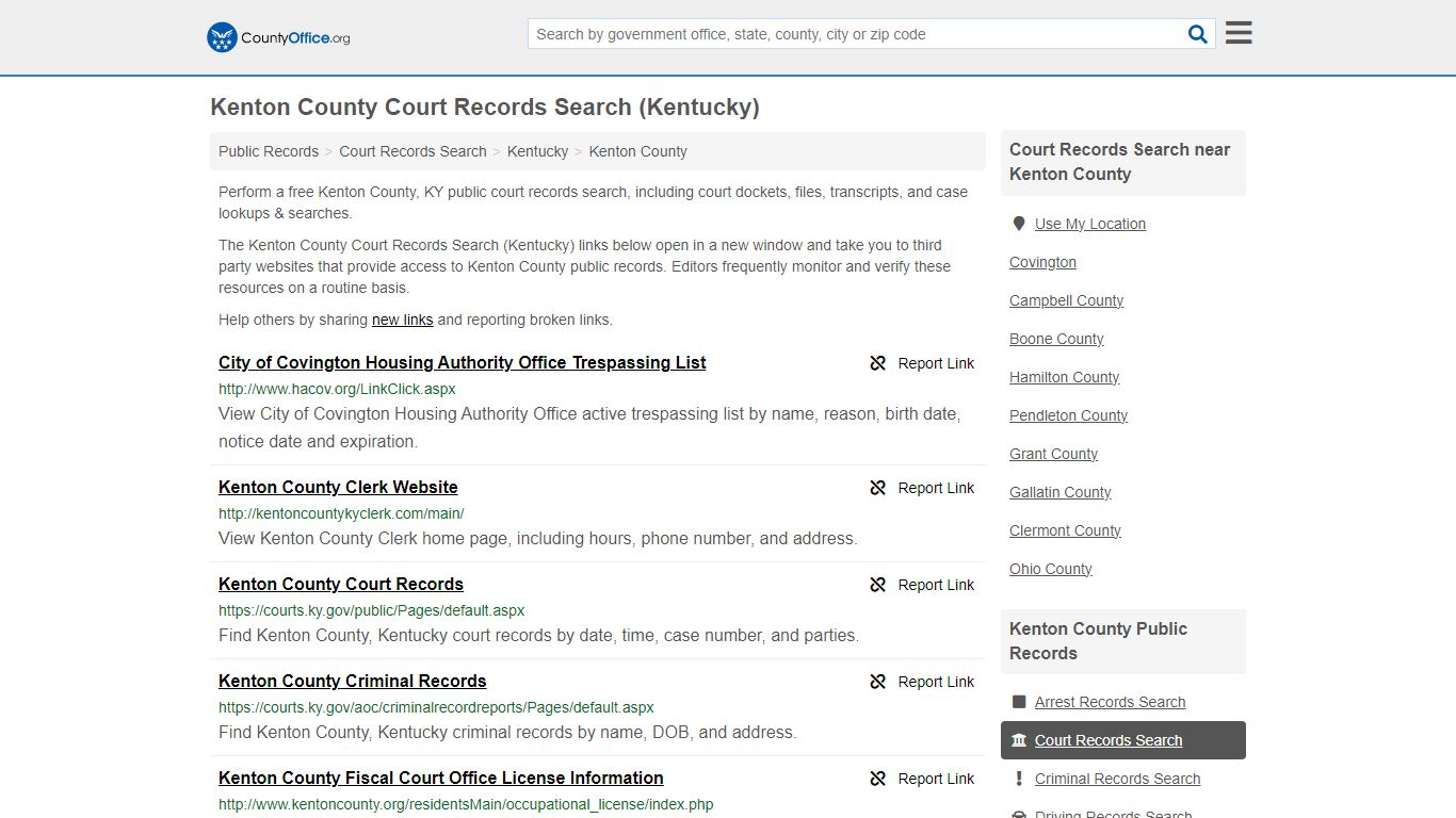 Kenton County Court Records Search (Kentucky) - County Office